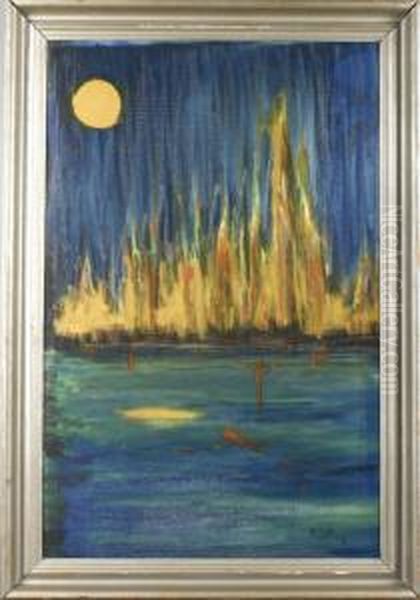 Meer In Flammen Oil Painting by Paul Zilling