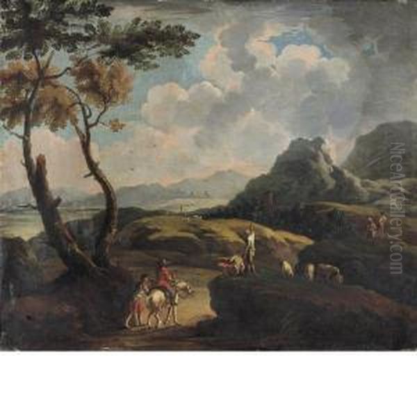 Paesaggio Montano Oil Painting by Domenico Bernardo Zilotti