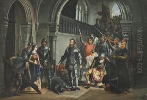 Maria Stuarda Si Avvia Al Patibolo Oil Painting by Carmelo Zimatore