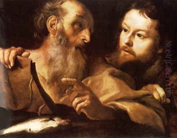 Saint Andrew and Saint Thomas c. 1627 Oil Painting by Gian Lorenzo Bernini