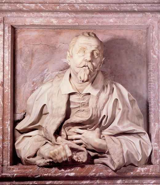 Memorial Bust of Gabriele Fonseca Oil Painting by Gian Lorenzo Bernini