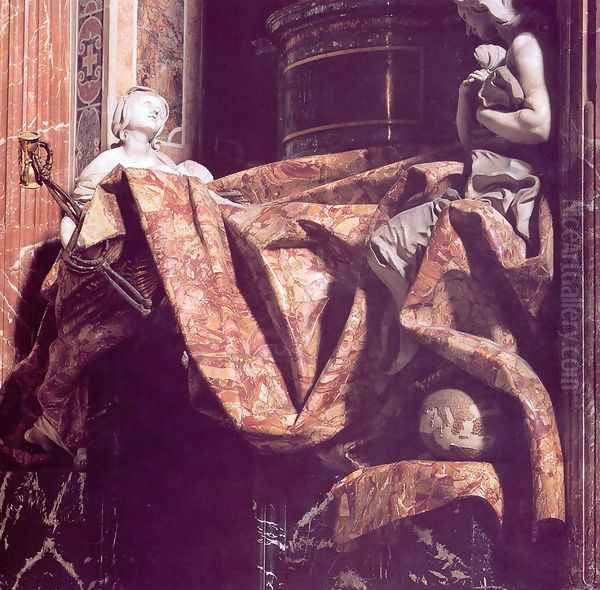 Tomb of Pope Alexander VII [detail] Oil Painting by Gian Lorenzo Bernini