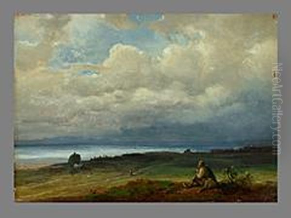 Blick Auf Den Starnberger See Oil Painting by August Richard Zimmermann