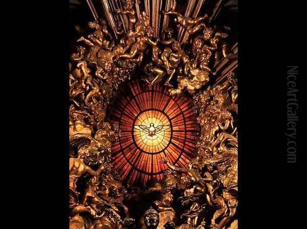 The Chair of Saint Peter [detail] (or The Glory) Oil Painting by Gian Lorenzo Bernini