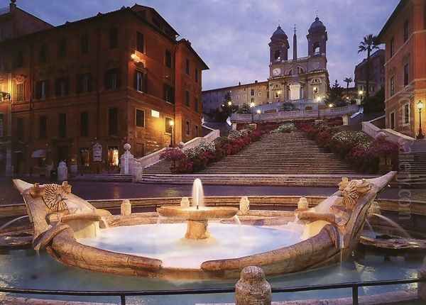 Fontana della Barcaccia Oil Painting by Gian Lorenzo Bernini