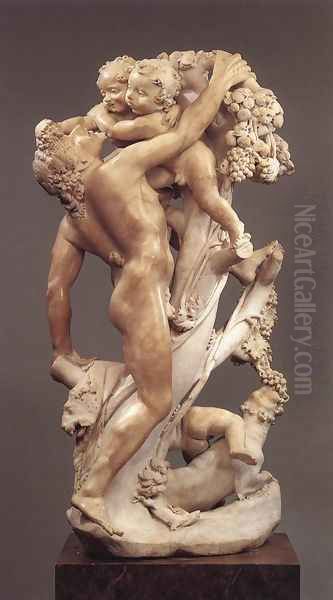 Bacchanal: A Faun Teased by Children Oil Painting by Gian Lorenzo Bernini