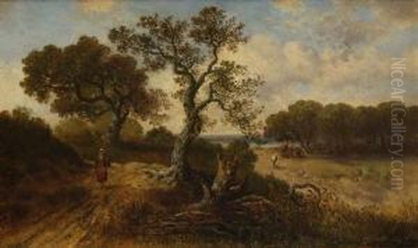 Baumlandschaft. Oil Painting by Maximilian August Zimmermann