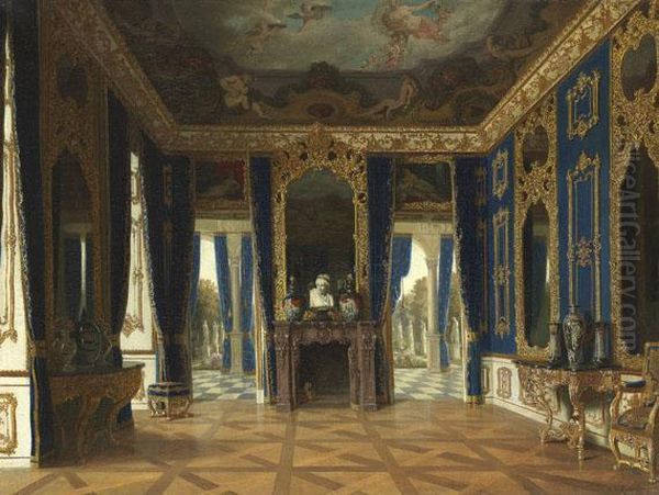 Prunkvolles Schloss-interieur Oil Painting by Reinhard Sebastian Zimmermann