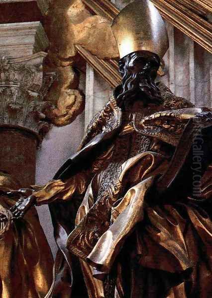 Statue of Saint Augustine Oil Painting by Gian Lorenzo Bernini