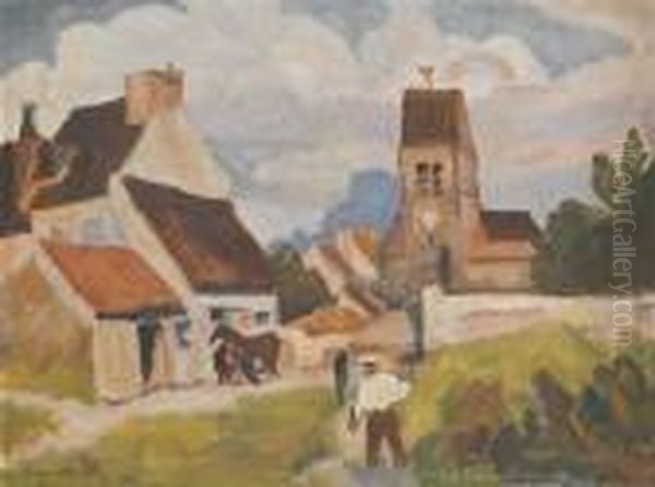 Le Village Oil Painting by Jules Emile Zingg