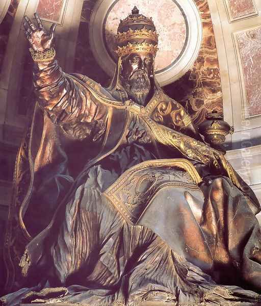 Tomb of Pope Urban VIII [detail] Oil Painting by Gian Lorenzo Bernini