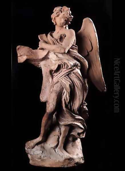 The Angel of the Superscription Oil Painting by Gian Lorenzo Bernini