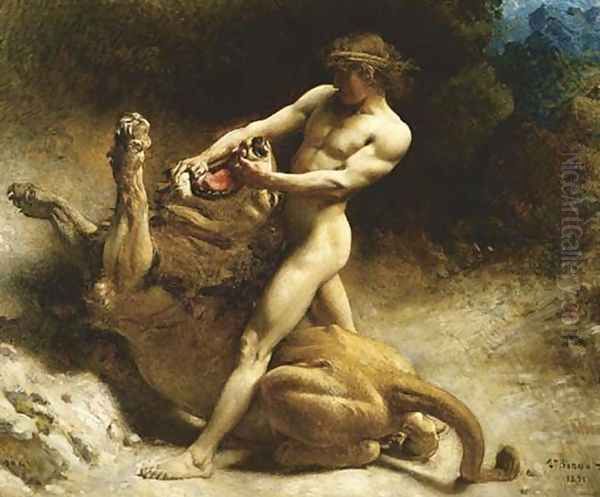 Samson's youth 1891 Oil Painting by Leon Bonnat