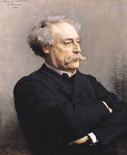 Alexandre Dumas Fils (2) Oil Painting by Leon Bonnat