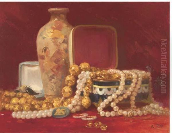 Le Coffret A Bijoux Oil Painting by Achille Zo