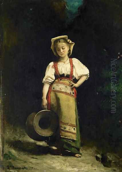 Italian Girl with a Jug Oil Painting by Leon Bonnat