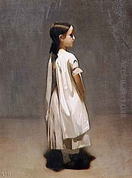 The little sister of the artist Oil Painting by Leon Bonnat