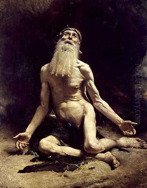 Job Oil Painting by Leon Bonnat