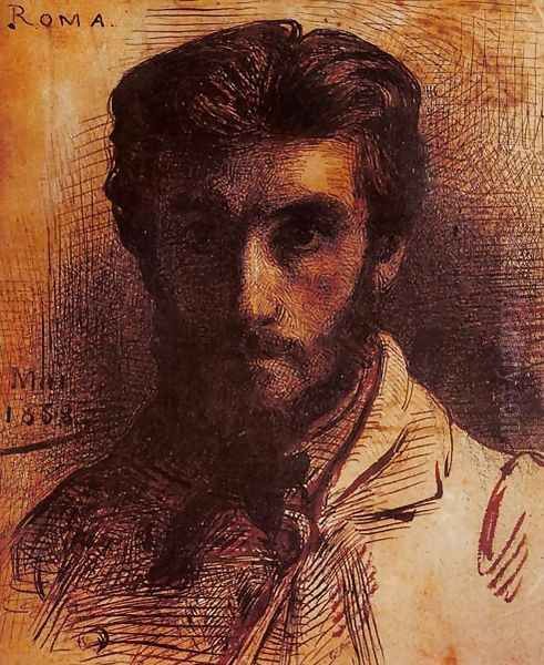 Self Portrait 1858 Oil Painting by Leon Bonnat