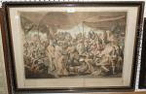 Colonel Mordaunt's Cock Match Oil Painting by Johann Zoffany