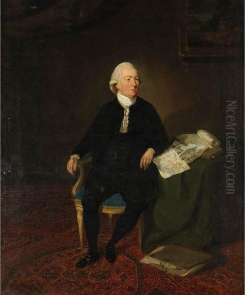 Portrait Of A Draftsman Oil Painting by Johann Zoffany