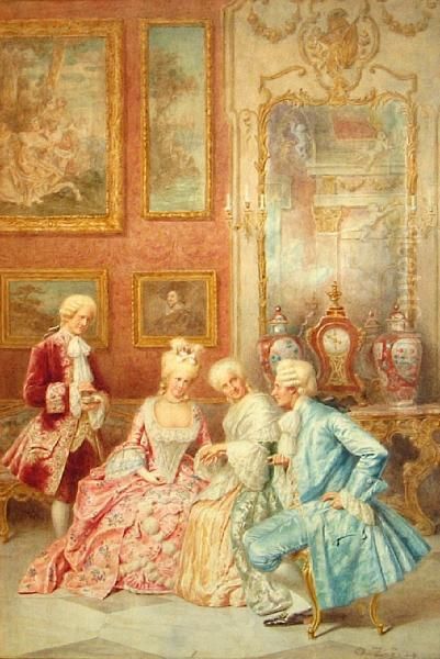 The Prospective Suitor Oil Painting by A. Zoffoli