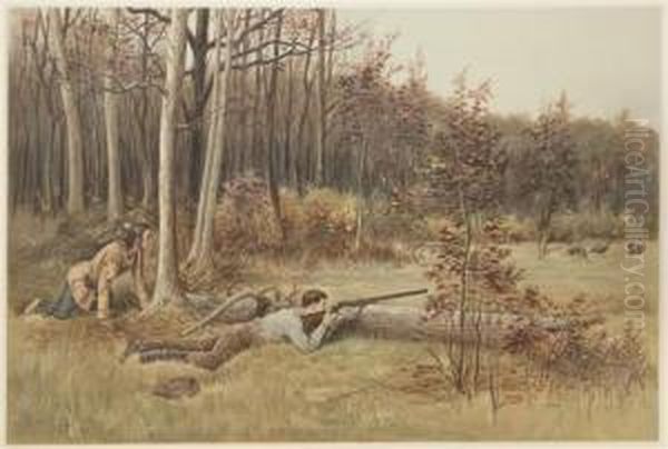 Turkey Hunting Oil Painting by Rufus Fairchild Zogbaum