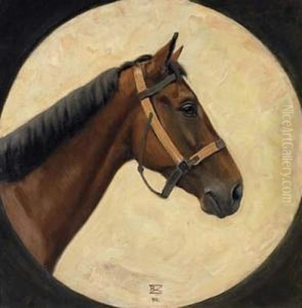 Horse Portrait Oil Painting by Rufus Fairchild Zogbaum