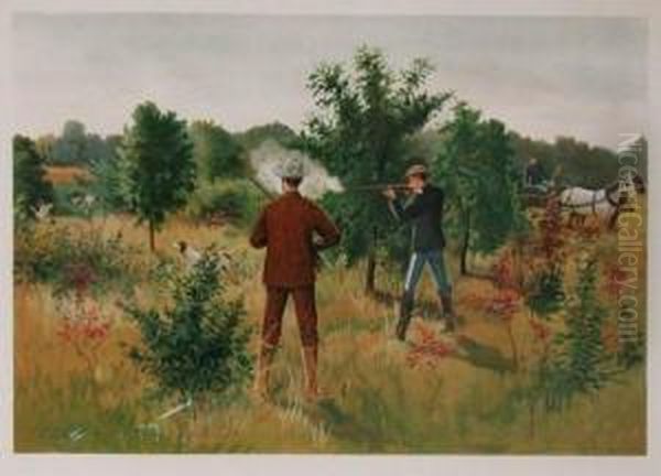 Shooting Oil Painting by Rufus Fairchild Zogbaum