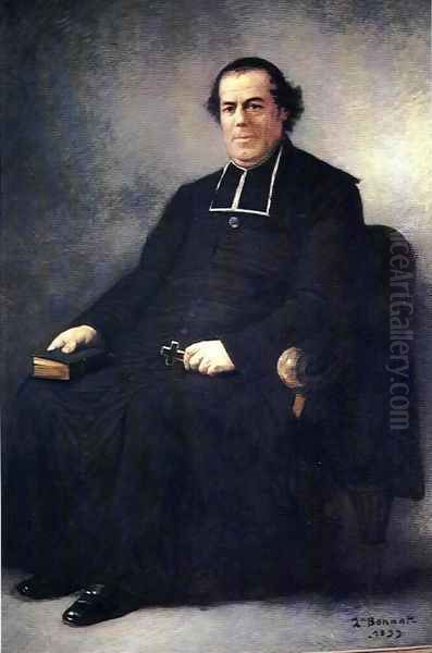 French priest Pierre-Bienvenu Noailles Oil Painting by Leon Bonnat