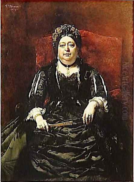 Portrait of Madame Leopold Stern Oil Painting by Leon Bonnat