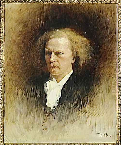 Portrait of Ignacy Paderewski Oil Painting by Leon Bonnat