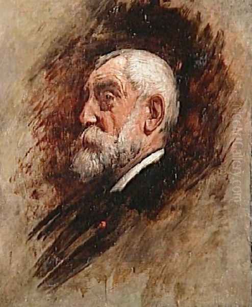 Portrait of Henri Harpignies Oil Painting by Leon Bonnat