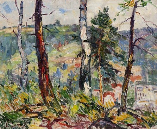 View Over A Hilly Landscape Oil Painting by Jacques Abraham Zon