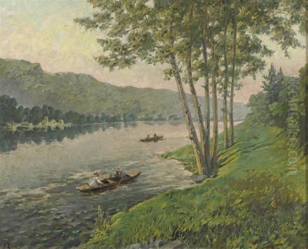 On A River In Summer Oil Painting by Jacques Abraham Zon