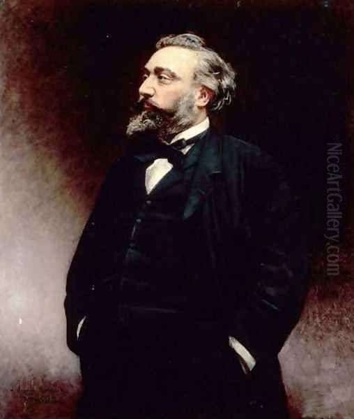 Portrait of Léon Gambetta Oil Painting by Leon Bonnat