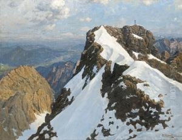 Widok Na Wierzcholek Zugspitze Oil Painting by Carl Zopf