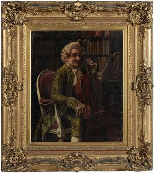 The Cellist Oil Painting by Antonio Zoppi