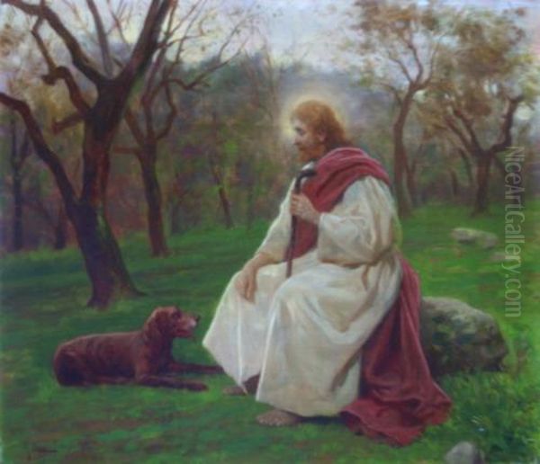 San Roque Y Su Perro Oil Painting by Antonio Zoppi