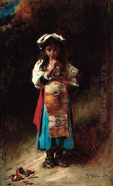 La cruche cassee Oil Painting by Leon Bonnat