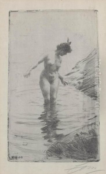 Cercles D'eau Oil Painting by Anders Zorn