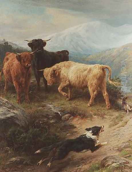 A highland incident 1888 Oil Painting by Basil Bradley