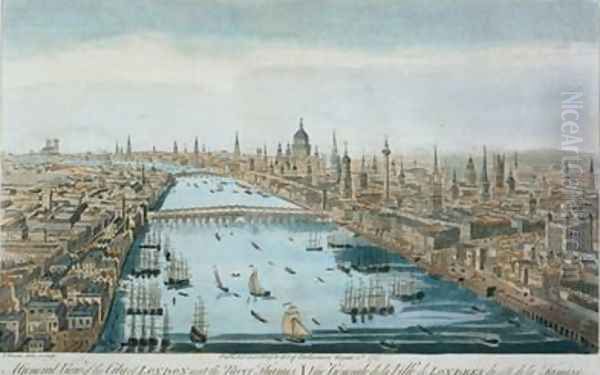 A General View of the City of London and the River Thames, plate 2 from 'Views of London', 1794 Oil Painting by Thomas Bowles