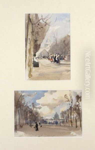 Vues Du Jardin Du Luxembourg Oil Painting by Jean Henri Zuber