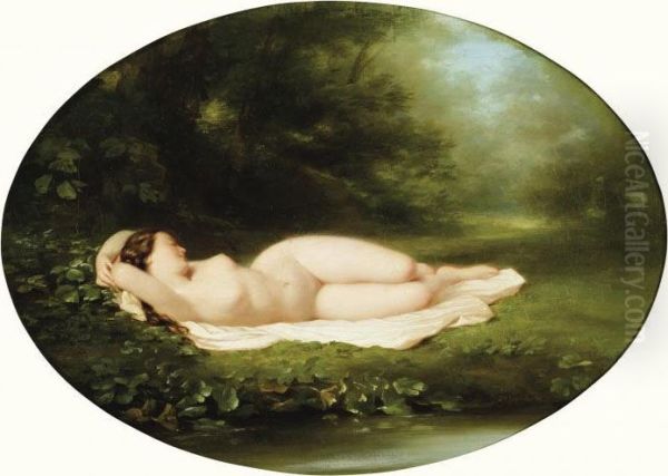 Baigneuse Assoupie Oil Painting by Fritz Zuber-Buhler