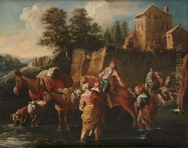 Le Passage Du Gue Oil Painting by Francesco Zuccarelli