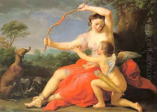 Diana & Cupid, 1761 Oil Painting by Pompeo Gerolamo Batoni