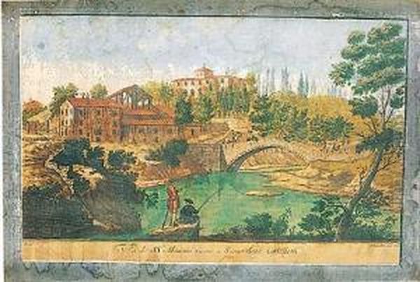 Vista De La Villa Mancini Oil Painting by Giuseppe Zucchi