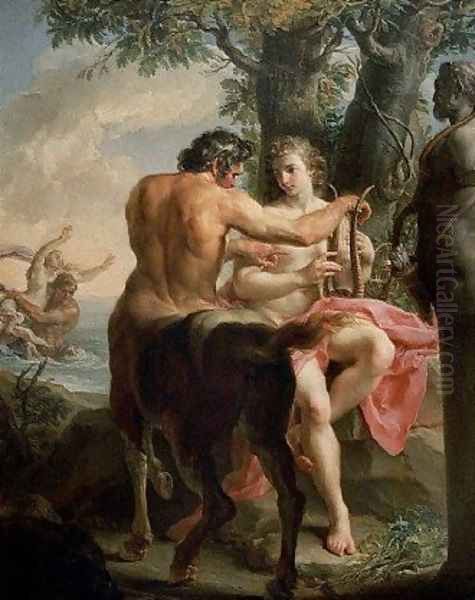 Achilles and the Centaur Chiron Oil Painting by Pompeo Gerolamo Batoni