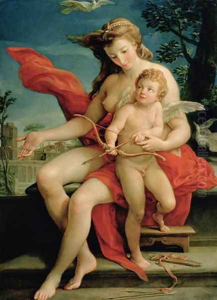 Venus and Cupid 1785 Oil Painting by Pompeo Gerolamo Batoni